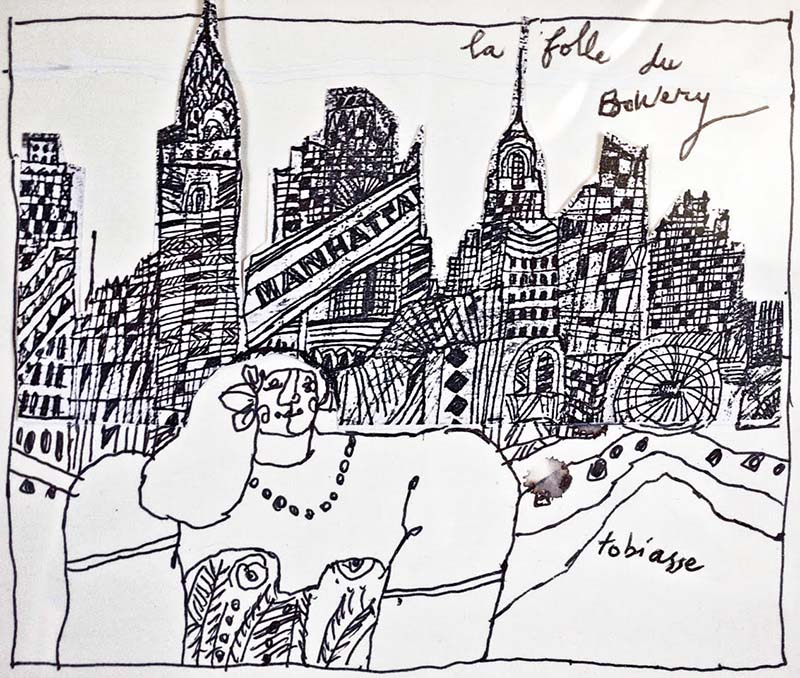 La-folle-de-Bowery-1985-encre-et-collage-sur-papier 13x15cm.jpg